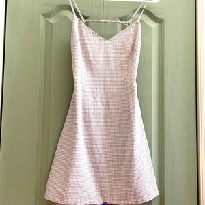 Short backless plaid dress